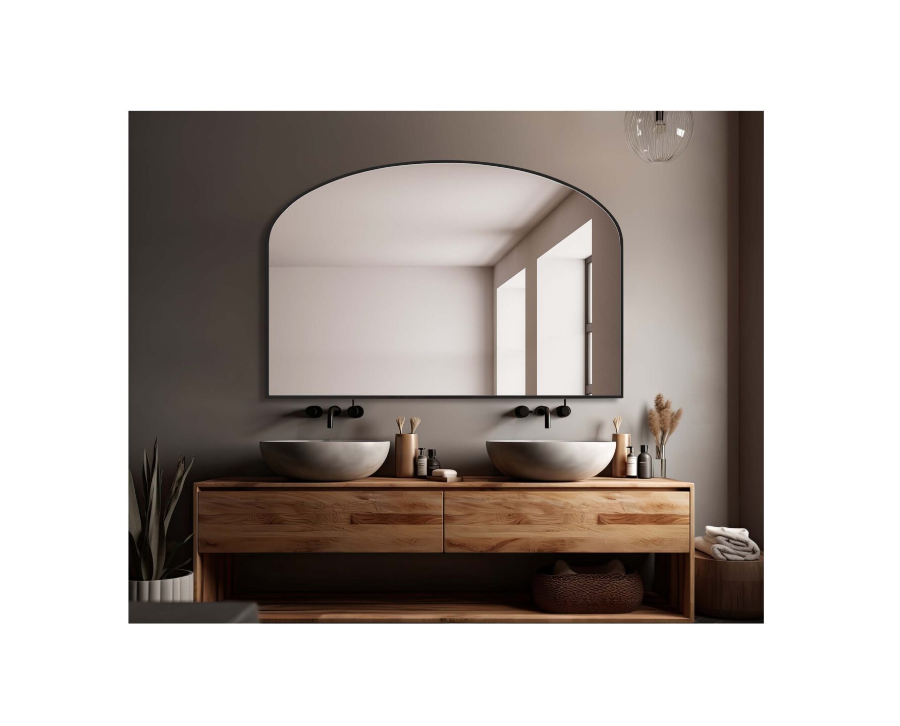 LUSTRO Z ŁUKIEM W CZARNEJ RAMIE - VINTA