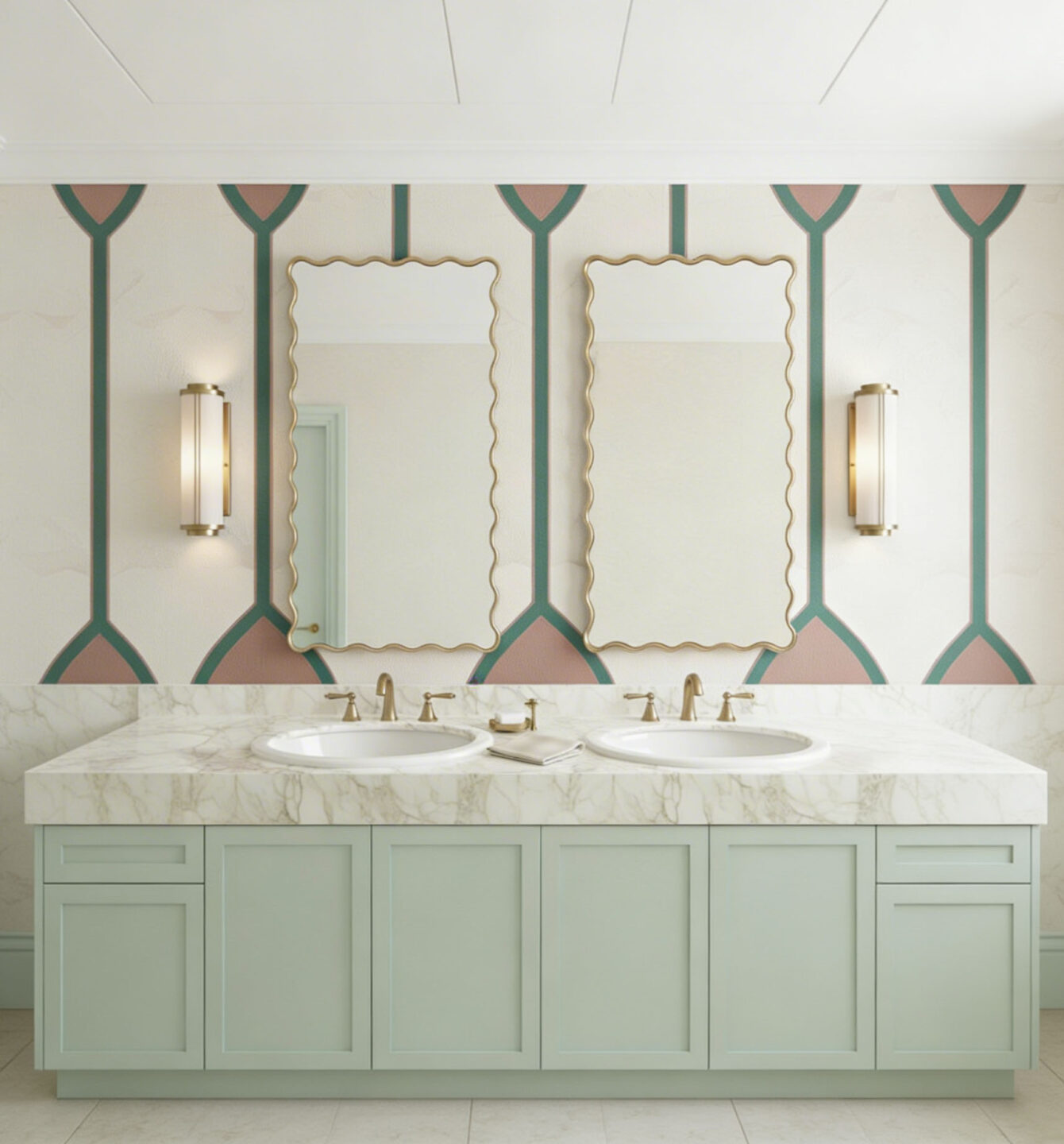 DEKORACYJNE LUSTRO W ZŁOTEJ RAMIE – BISCUIT RECTANGLE FRAMED