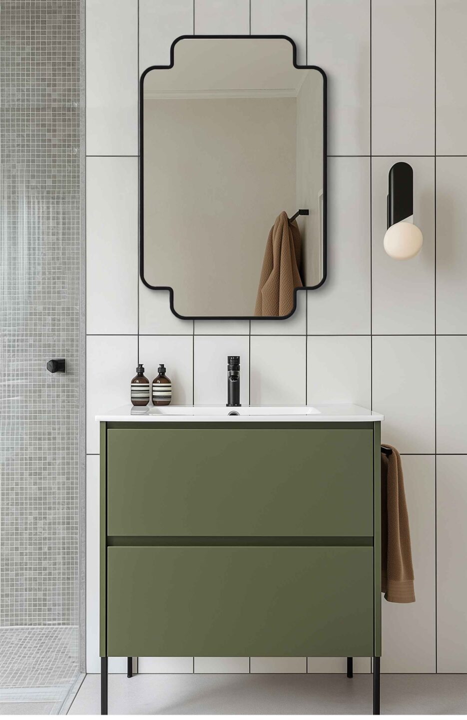 LUSTRO LUCKY CLOVER BLACK - DO ŁAZIENKI