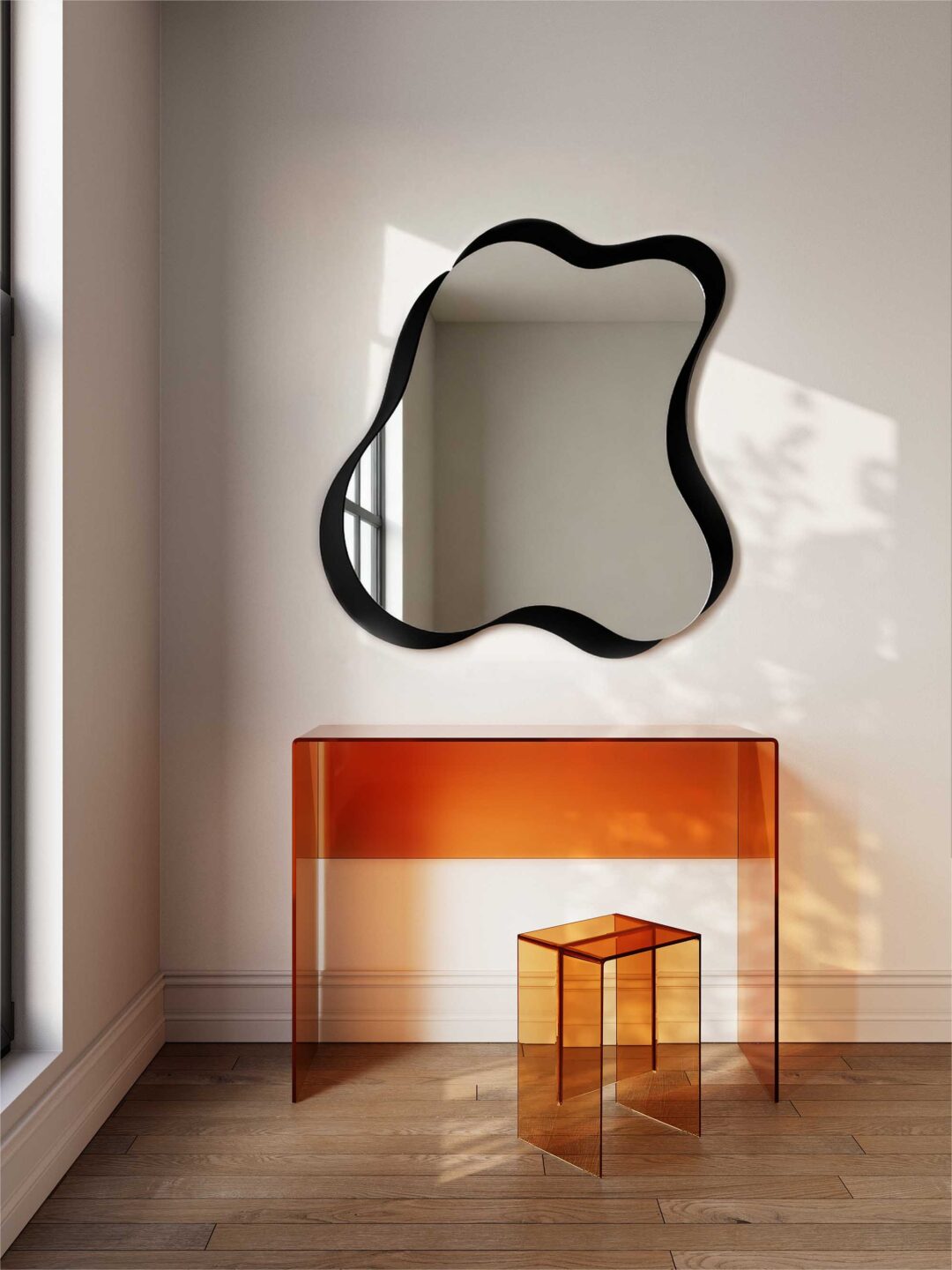 LUSTRO MARSHMALLOW LAYERED - DEKORACYJNE W CZARNEJ RAMIE