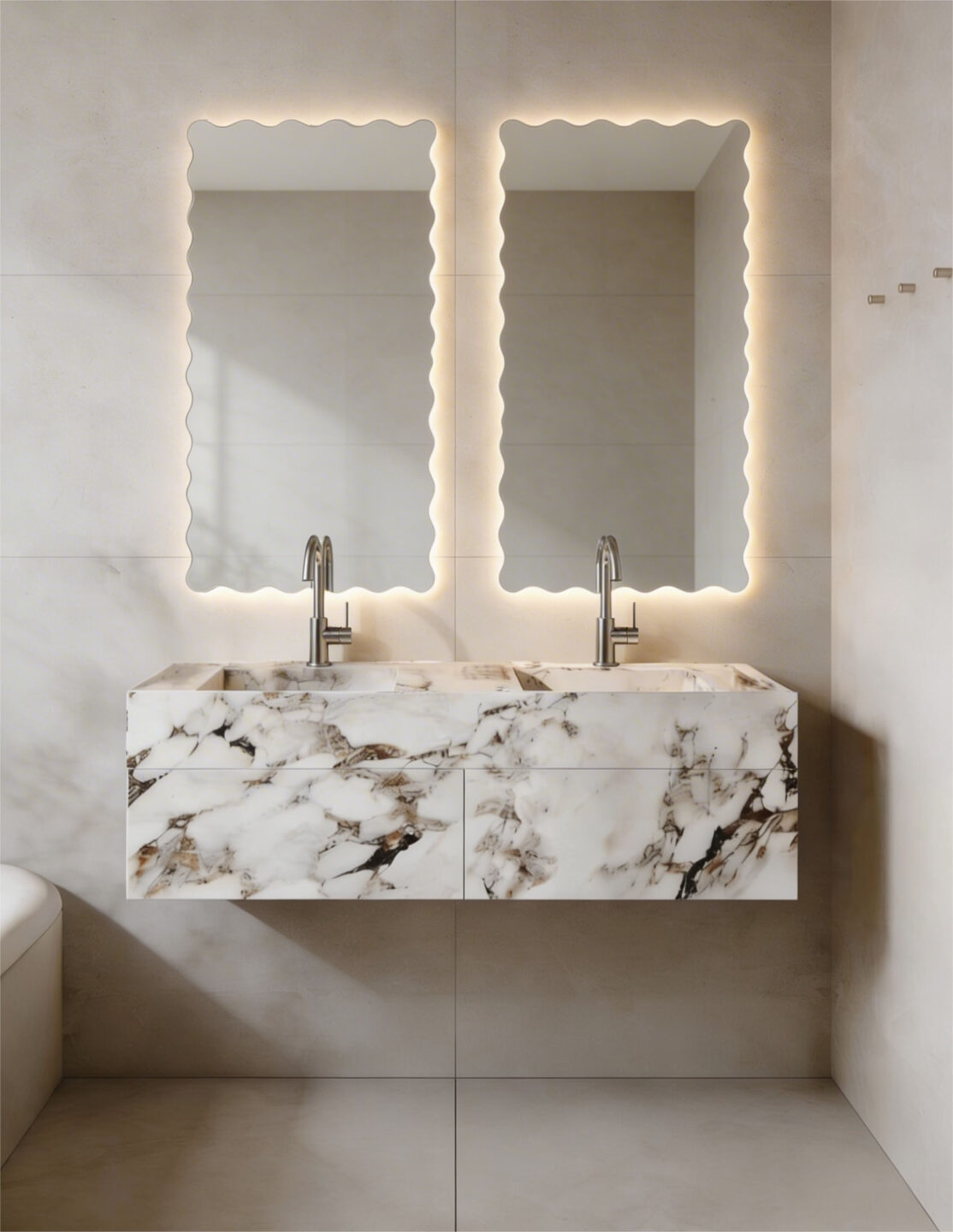 LUSTRO PODŚWIETLANE BISCUIT LED - DO ŁAZIENKI