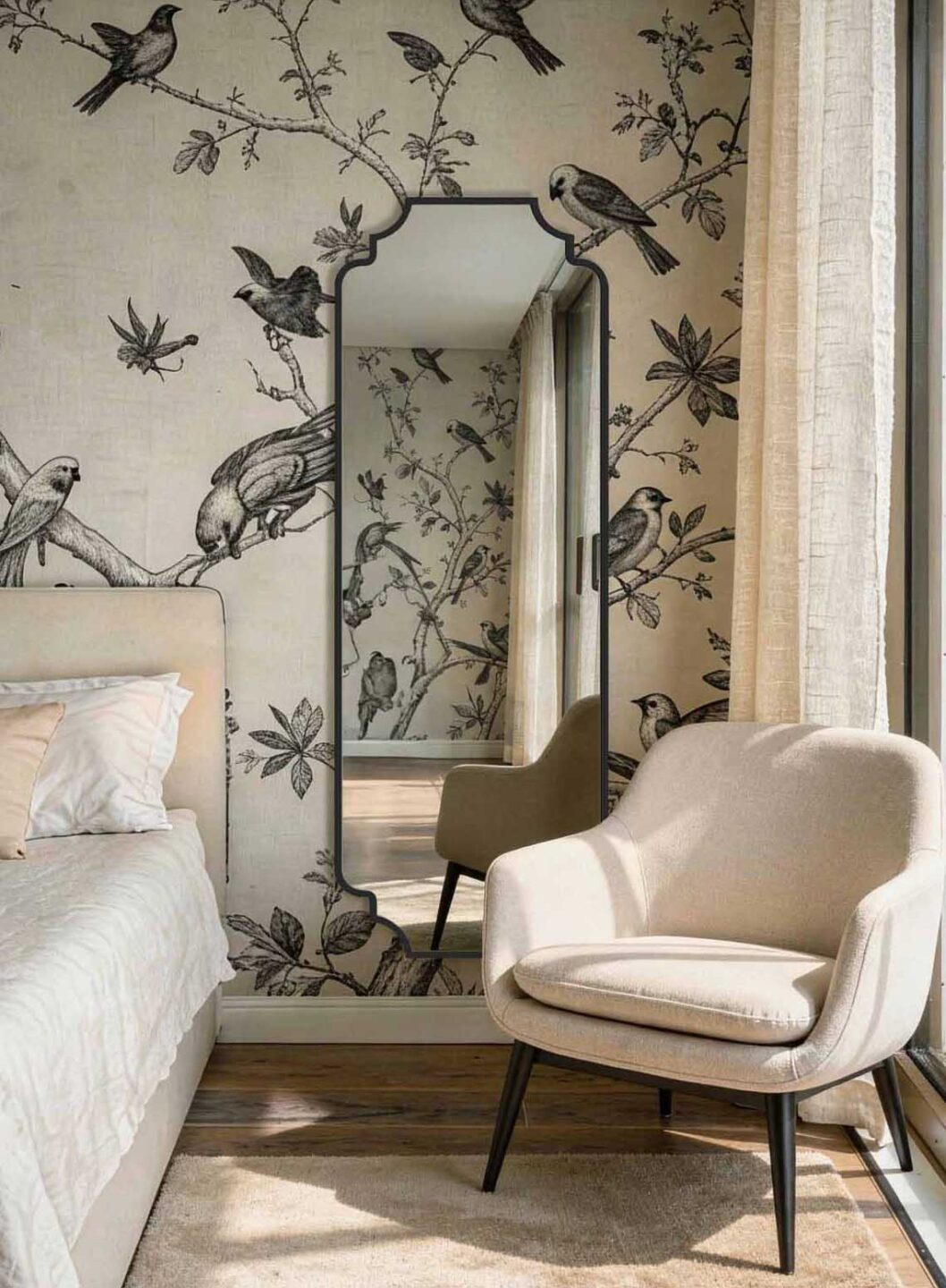 Dekoracyjne lustro z ozdobną ramą, które dodaje wnętrzu klasy i charakteru. Idealne dla miłośników stylu vintage i nowoczesnej elegancji