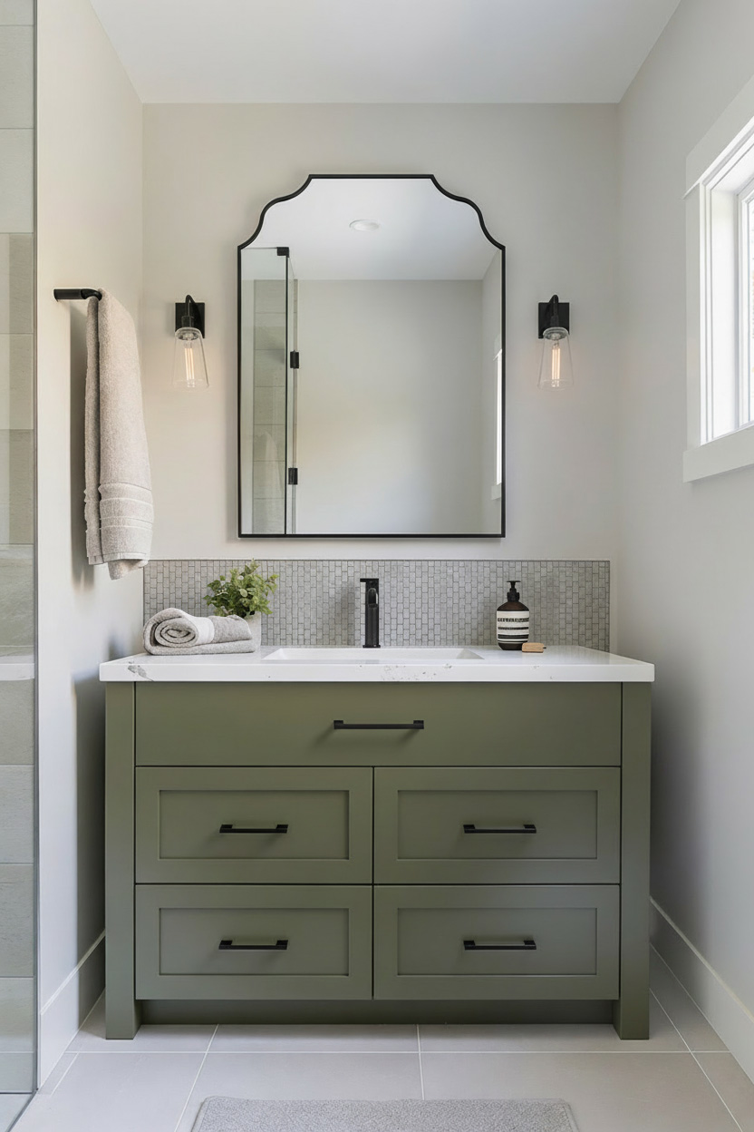 Klasyczne lustro Contessa z subtelną dekoracją u góry