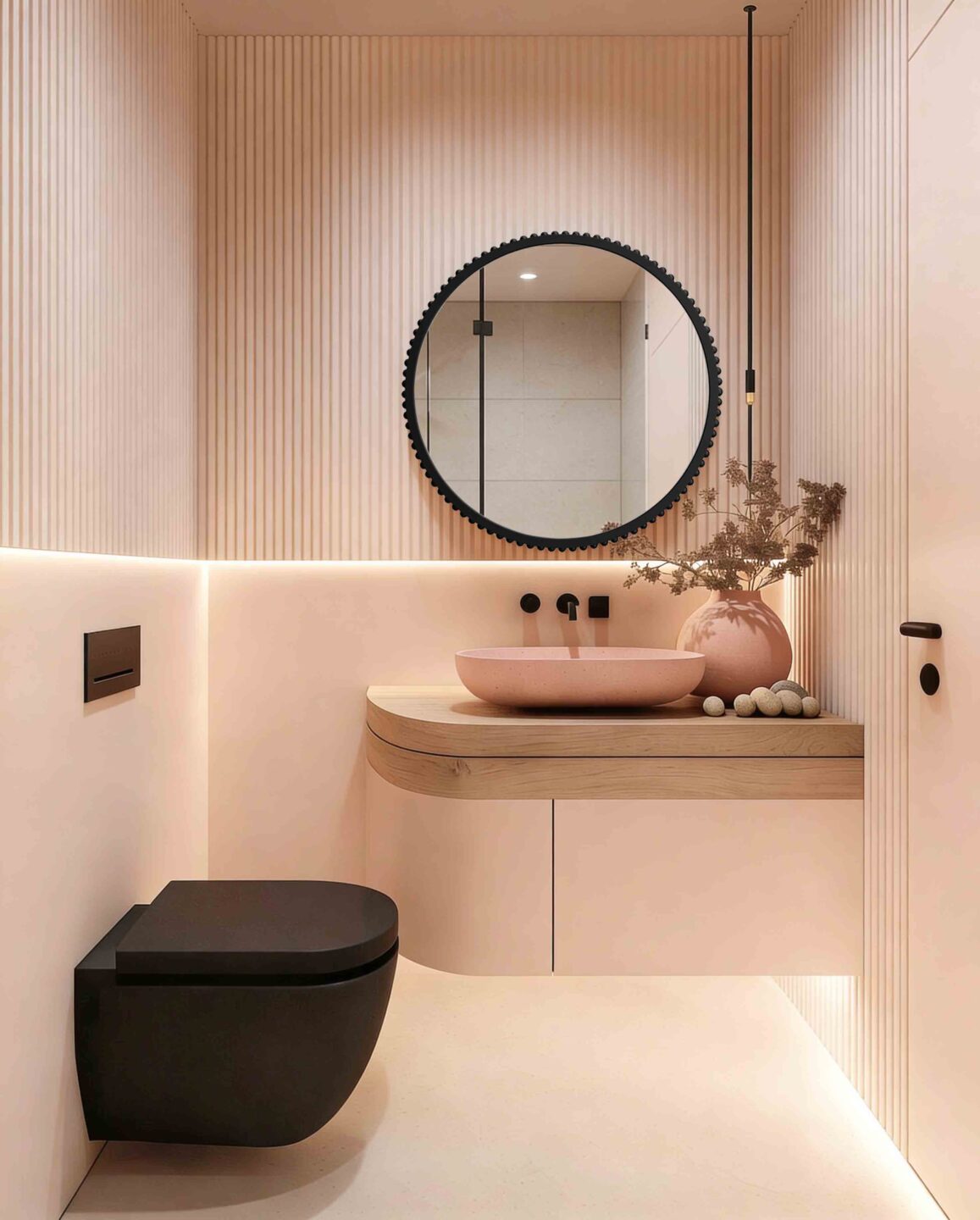 LUSTRO OKRĄGŁE W CZARNEJ RAMIE - OFFA