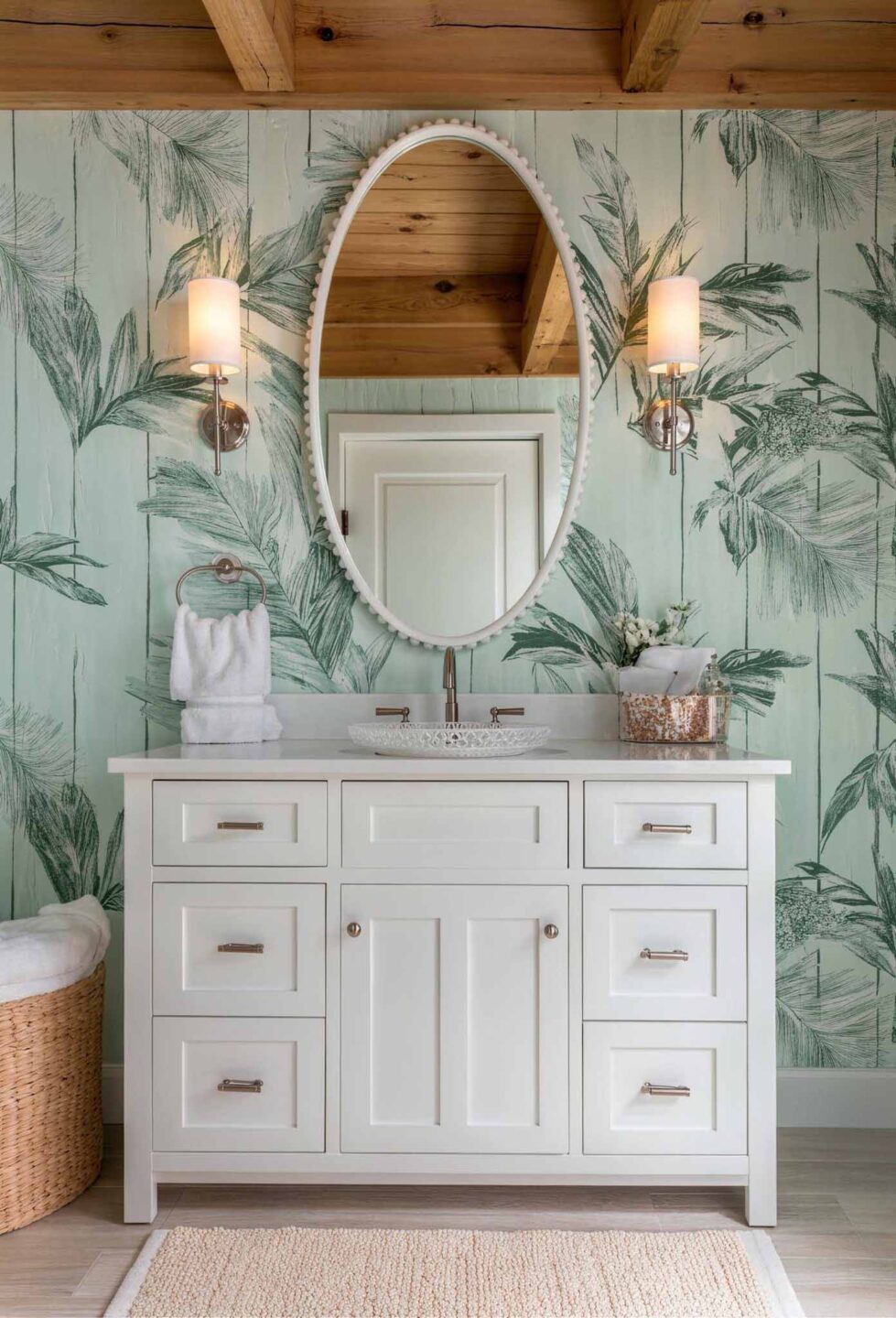 LUSTRO OWALNE W BIAŁEJ RAMIE - OFFA OVAL