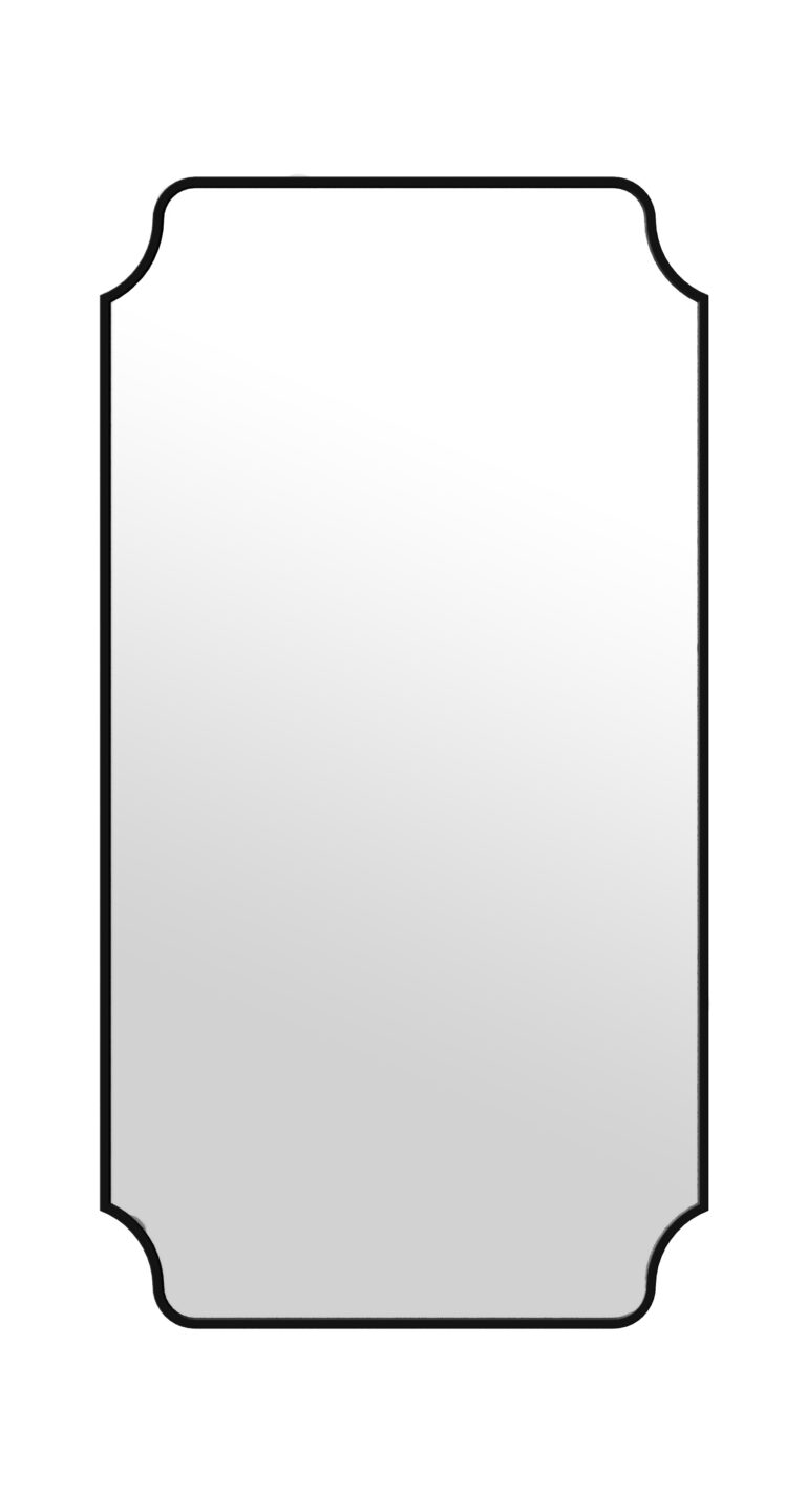 Lustro łazienkowe Lady Capitale w czarnej ramie z ozdobnymi narożnikami - zdjęcie produktowe